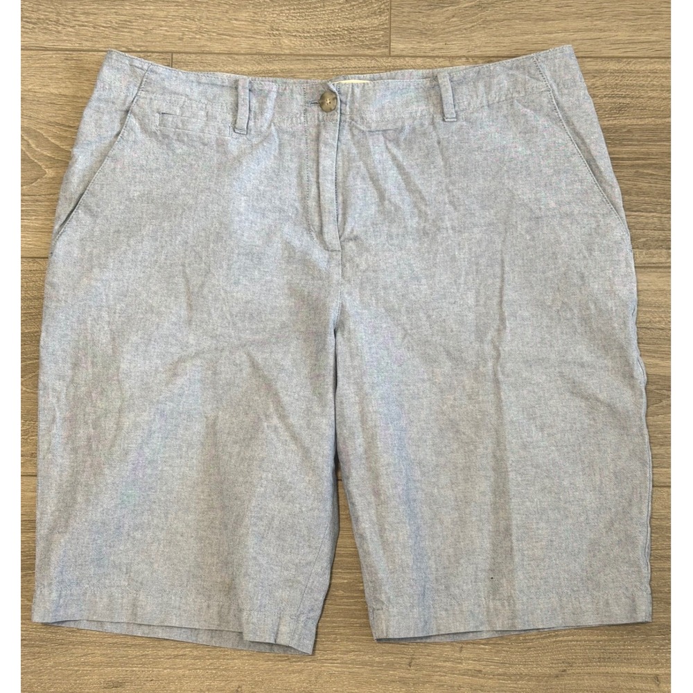 Talbots Bermudas 10 Women Light Blue Chambray‎ Casual Preppy Classic Shorts